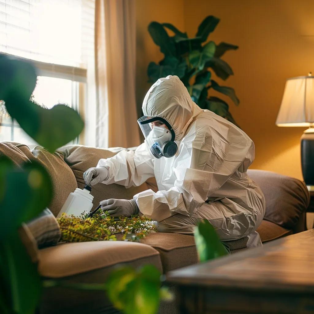 Pest control technician applying eco-friendly methods in a Central Florida home